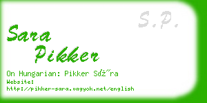 sara pikker business card